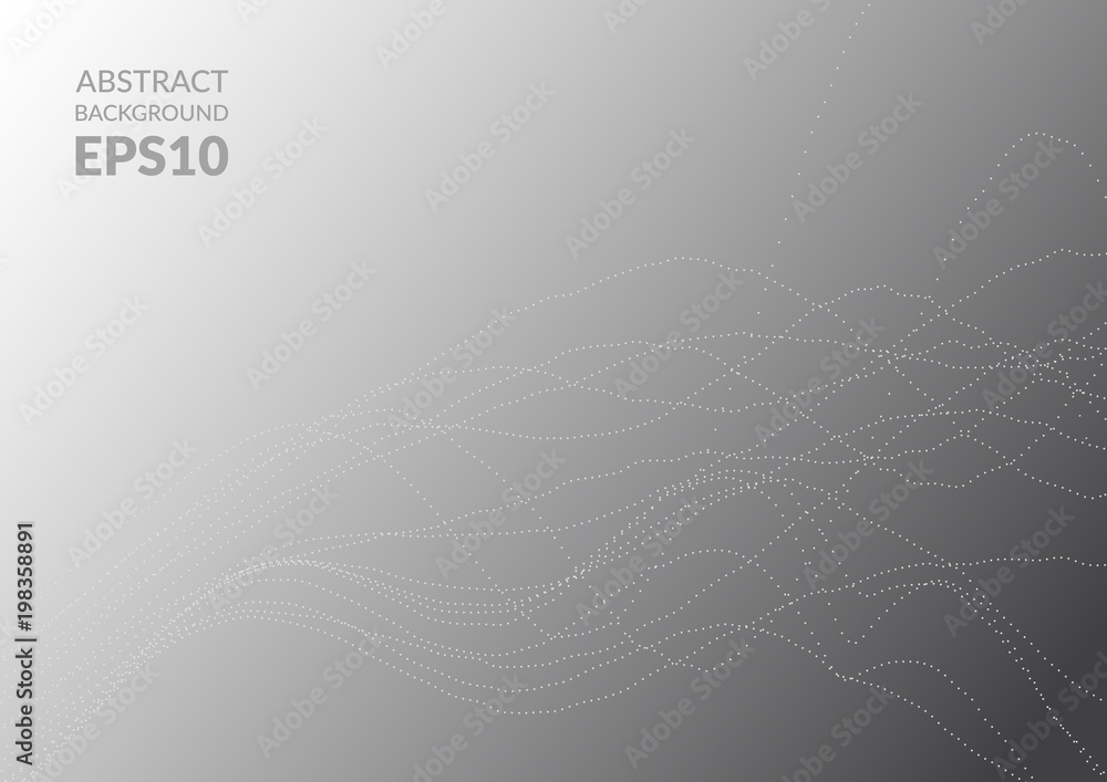 Poster oscillation of a particle in space. undulation of geometric forms.