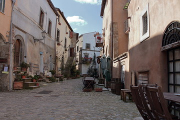 calcata medieval village on the rock