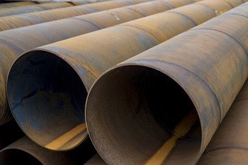 Stack of steel pipes