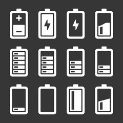 Battery icons set