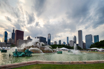 Buckingham fountain in Grant Park, Chicago
