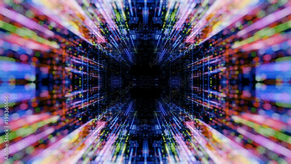 Poster abstract digital abstract virtual city. scanning city for hackers attack concept. software developer
