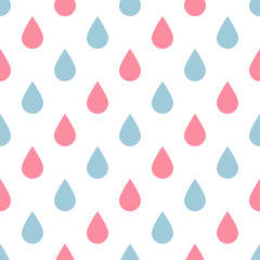 Vector seamless square pattern with rain drops