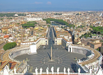 Rome, August 2012. Panorama of Rome removed from the observation deck of St. Peter's Cathedral in the Vatican