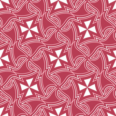 Geometric background. Red and beige seamless pattern