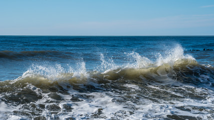 Fototapeta na wymiar sea waves on the black sea coast, Poti, Georgia