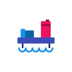 oil platform, offshore drilling flat vector icon. Modern simple isolated sign. Pixel perfect vector  illustration for logo, website, mobile app and other designs