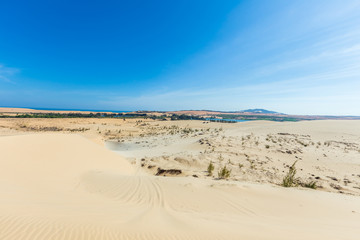 White sand dune in Mui Ne, Vietnam, Popular tourist attraction, Travel