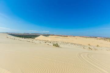 White sand dune in Mui Ne, Vietnam, Popular tourist attraction, Travel