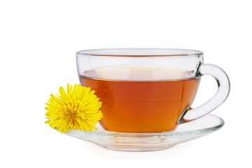 Herbal tea and dandelion flower