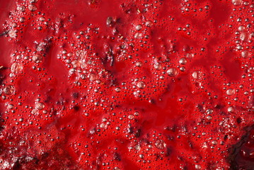 blood red as the background. close up