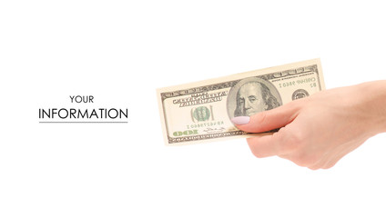 A bundle of money dollars in hands pattern