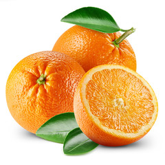 orange fruits with leaf