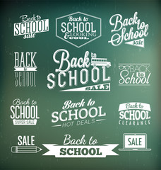 Back to School Calligraphic Designs - Retro Style Elements