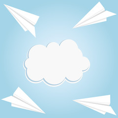Paper plane flat icon. Vector illustration.