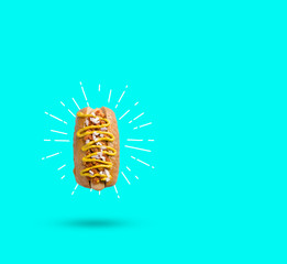 hot dog or sausage hot dog on a background.