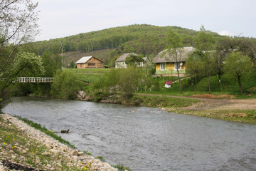 Fototapeta na wymiar Village in mountain