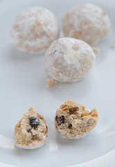 Christmas butter cookies with white sugar.
