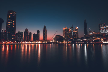 Fototapeta premium Dubai downtown at night