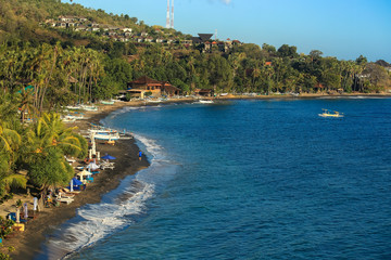 Fishermen village in Amed Bali - boats at the beach
