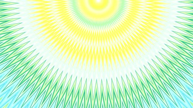 fondo abstracto din&aacute;mico con movimientos de caleidoscopio formando zigzag y espiral con semic&iacute;rculos y rotaci&oacute;n gira en colores pastel en amarillo, verde, azul y blanco