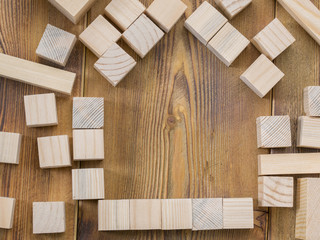 Wooden cubes on table Conceptual photo