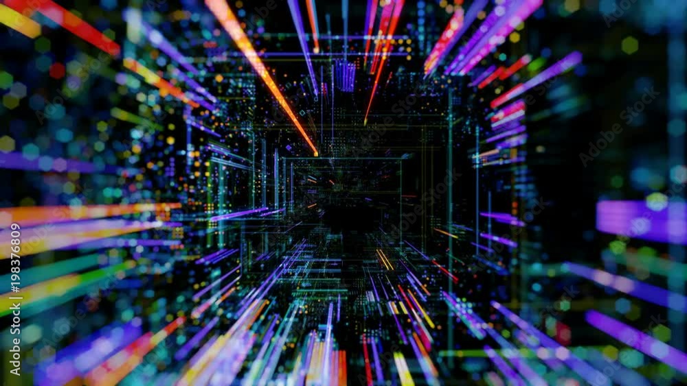 Poster abstract digital abstract virtual city. scanning city for hackers attack concept. software developer