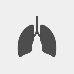 Lungs flat vector icon. Breath flat vector icon