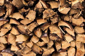 texture of stacked firewood