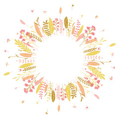 Floral round wreath.