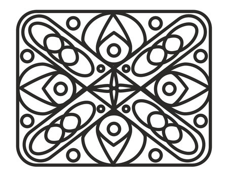 Celtic Knotwork Black Geometric Shapes on White Background