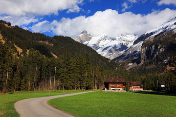 Berner Oberland alpine landscape in Kandersteg, Switzerland, Europe