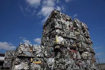 Scrap metal, wrecked and crushed parts