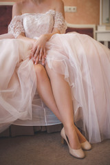 Fototapeta na wymiar Closeup portrait of a beautiful young bride