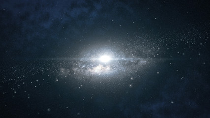 Dark deep space nebula with stars 3d illustration