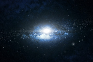 Dark deep space nebula with stars 3d illustration