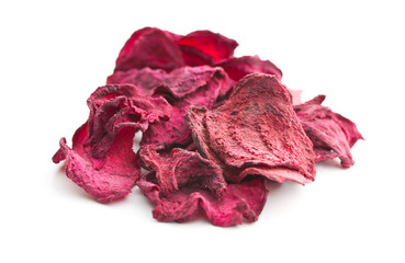 Dried beetroot chips