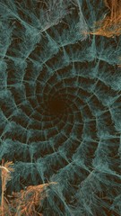     Sternförmiges Fraktal - wie ein Strudel aus Rauch - Eisblau auf schwarz im Querformat 16:9 