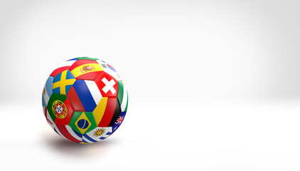 soccer ball 3d rendering