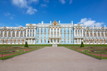 Fototapeta premium Catherine palace and park in Tsarskoe Selo, St. Petersburg, Russia