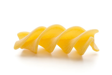 Pasta spiral isolated on the white background.