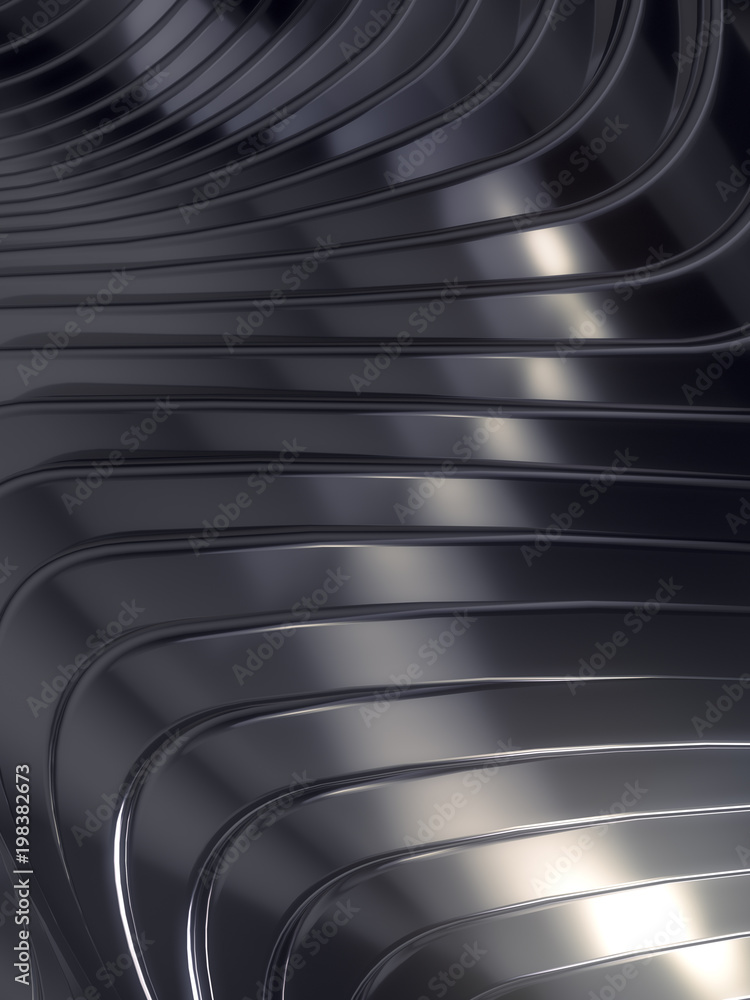 Poster Wave band abstract background surface 3d rendering