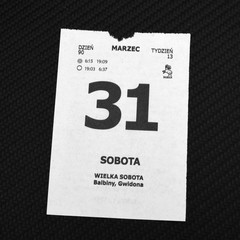 Wielka Sobota. Wielkanoc. 31 marca.