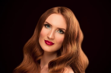 Fototapeta premium Studio, face, blue eyes, close up