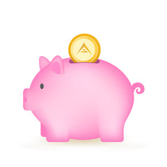 Ark Cryptocurrency Coin Piggy Bank Savings Isolated