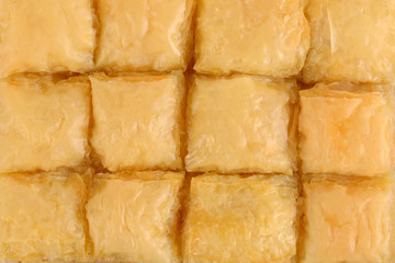 Traditional oriental dessert baklava with syrup