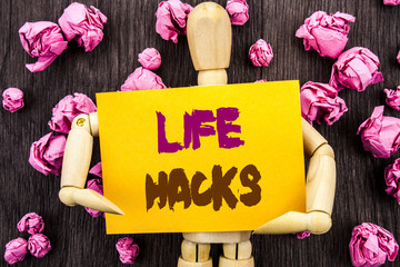 Word, writing, text  Life Hacks. Conceptual photo Solution Hacking Hack Trick To Help Efficiency...