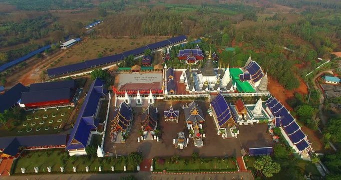 beautiful architecture temple. Ban Den temple in Chiang Mai north of Thailand. there have a lot of amazing  fantasy animals in paradise in literature around temple.