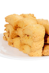 Sweet almond cookies isolated on white background.