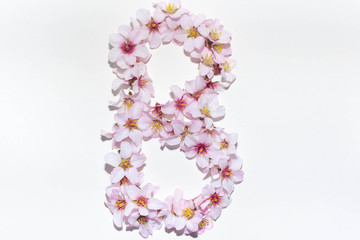 Letter of the English alphabet from flowers